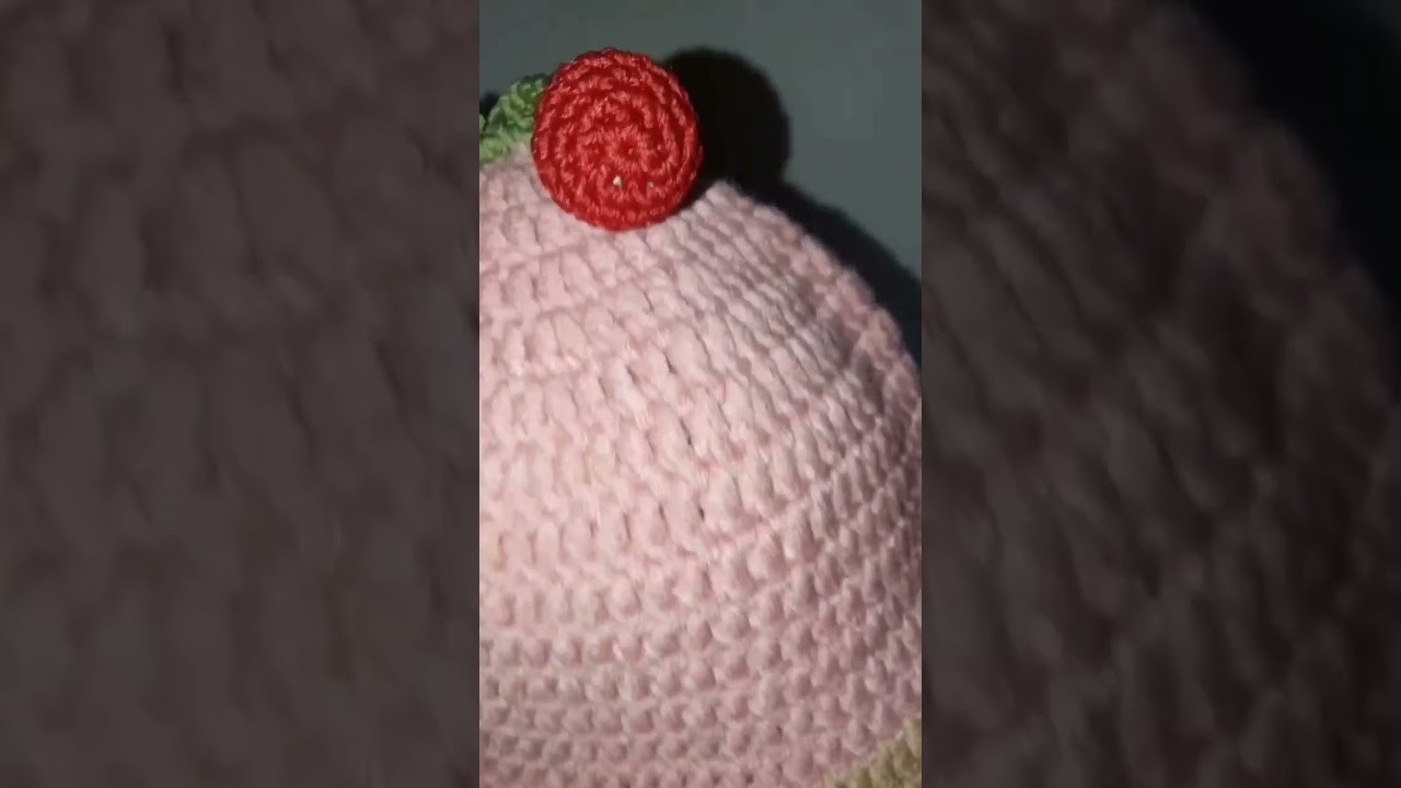 Cherry Crochet Baby Hat #crochet #crochethat #topirajut #rajut #amigurumi#shorts