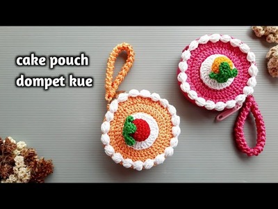 Dompet rajut kue || crochet cake pouch pattern