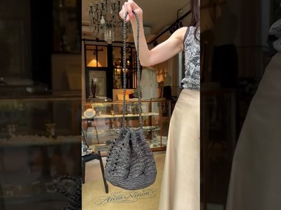 【ON SALE】ラフィア巾着バッグ Black