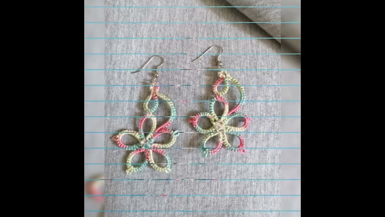 Tatting_Boucles d'oreilles pour un été en frivolité