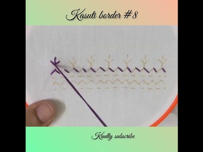 50 kasuti border designs - BORDER #8 #kasuti #ytshorts #indianembroidery