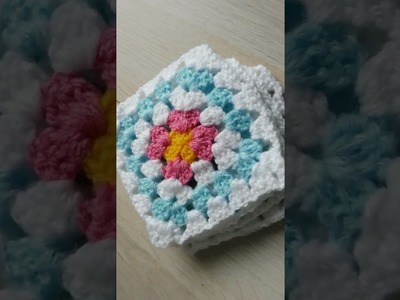 Crochet granny square| فن النسيج | حياكة | #shorts