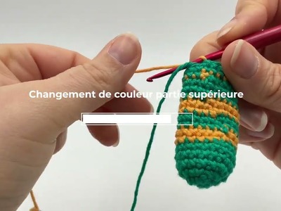 Changement couleur partie supérieure au crochet (half color change)