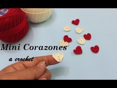 ????Mini corazones a crochet o ganchillo.rápido de hacer #crochet #tejidos #blusasnorma #tutorial