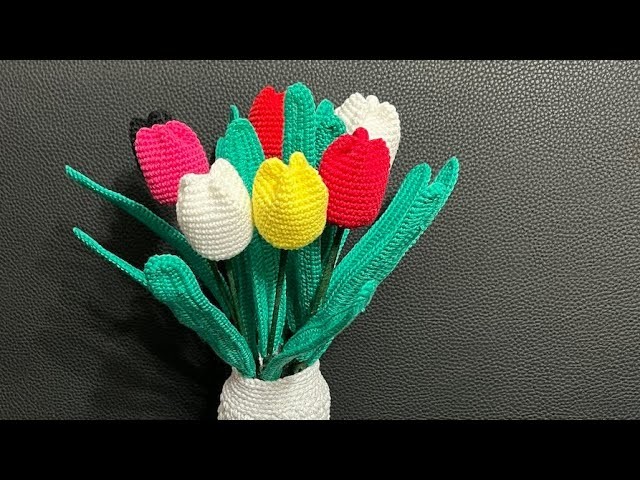 Tuto Tulipes au crochet spécial gaucher