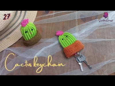 Crochet cactus Keychain || Merajut souvenir gantungan kunci kaktus