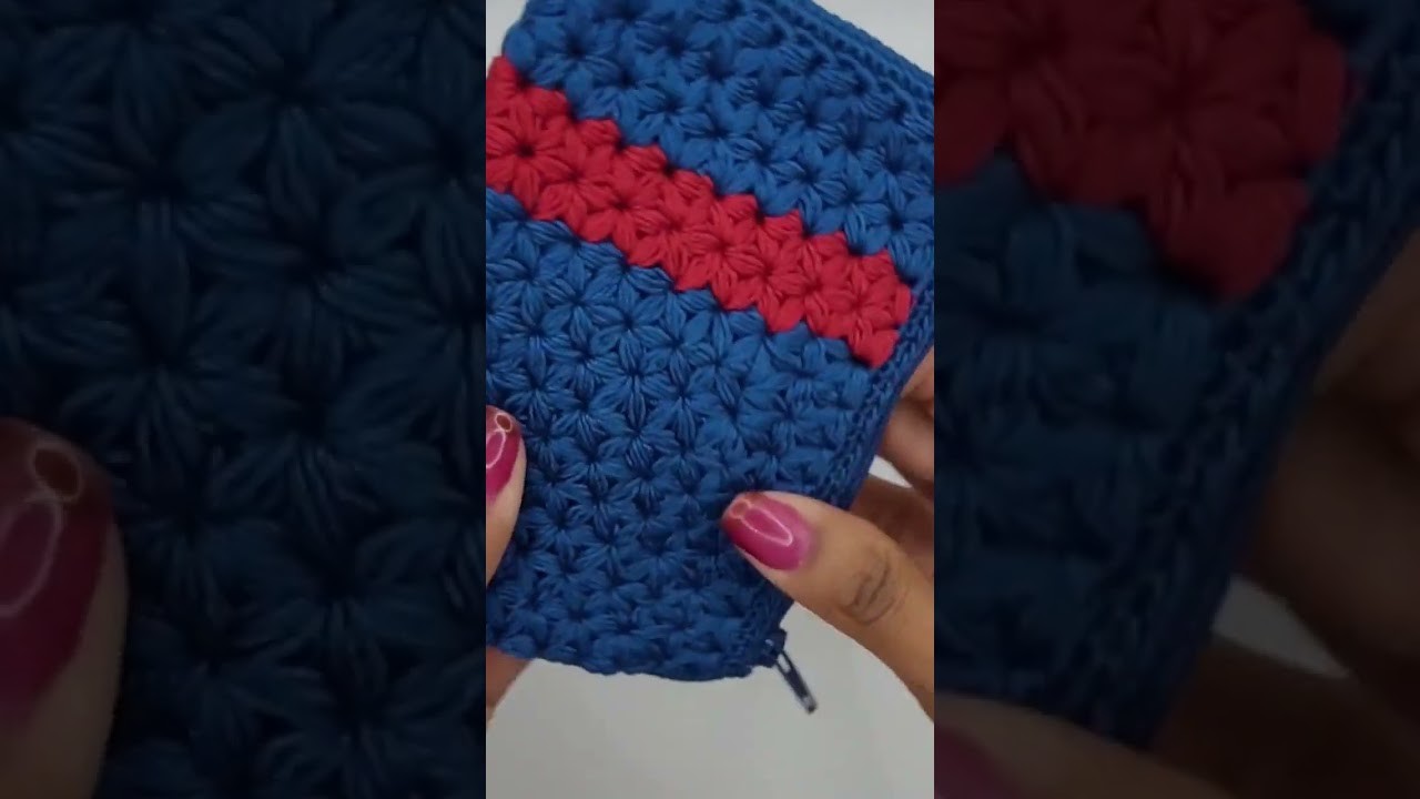 Porte monnaie bleu marine et rouge #portemonnaie #artisanatlocal #madeindrome #faitmain #wallet