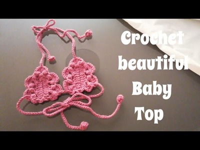 Crochet bikini top for 0-9 months free size for beginners