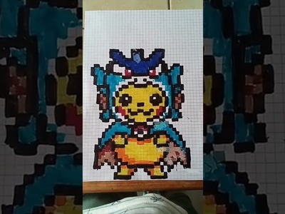 Pikachu déguisé en leviator pixel