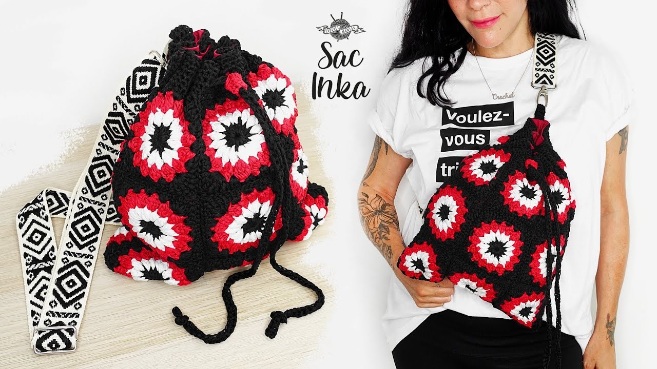 Comment faire un sac bandoulière "Inka" au crochet granny facile tendance