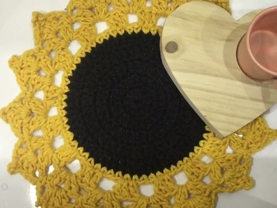 SOUSPLAT DE CROCHE PARA CHA "Bela" #crochet #crocheting #sousplatdecroche #crochê