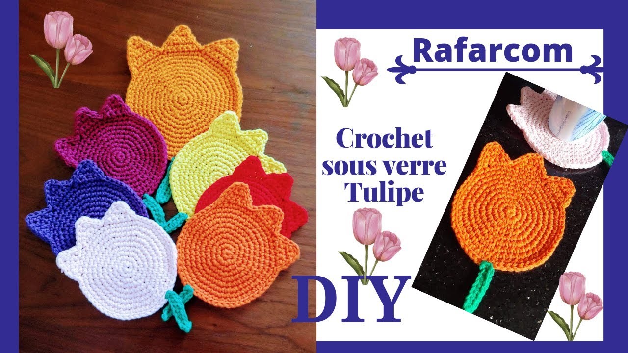 Crochet sous verre tulipe????special gauchers