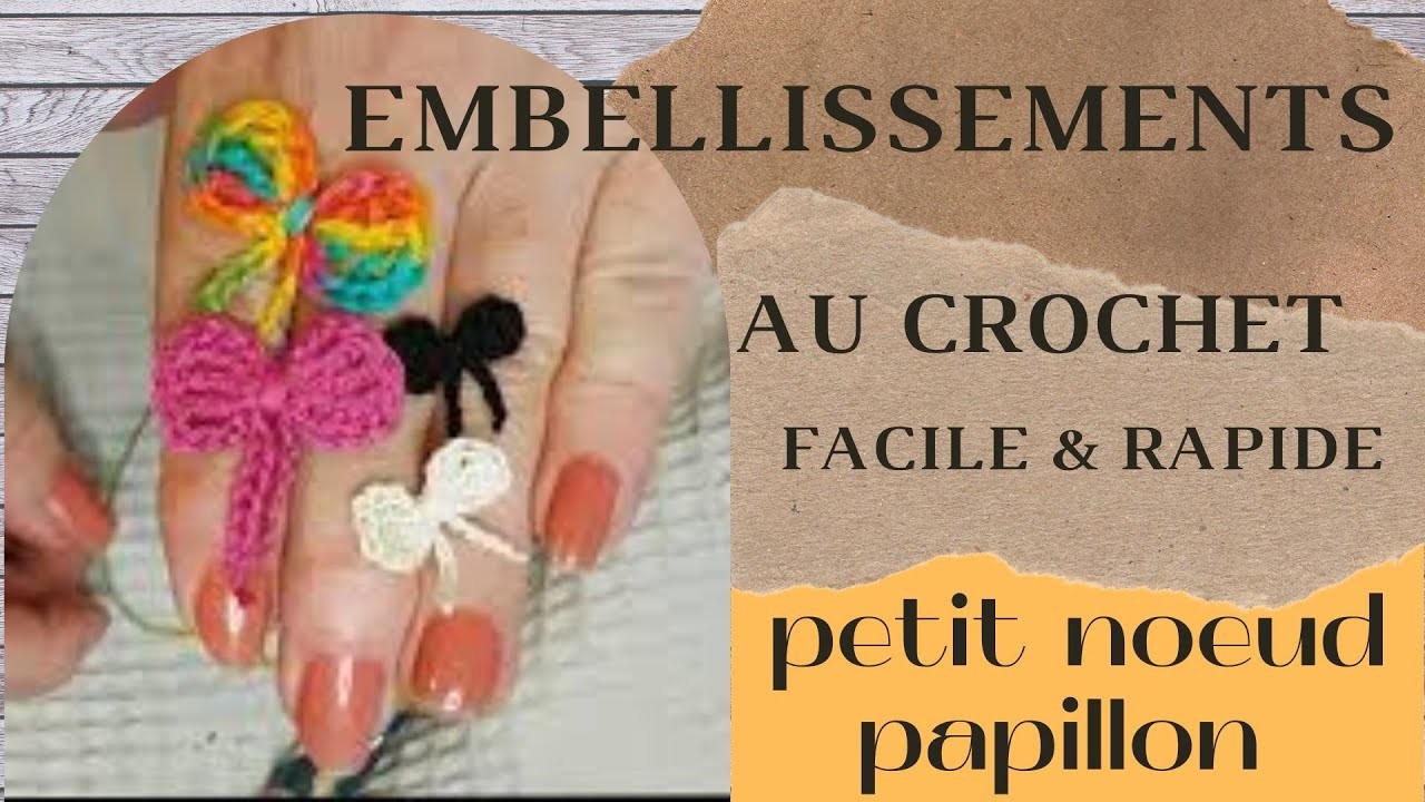 #tutocrochet - réaliser un noeud papillon - facile & rapide - pour débutant