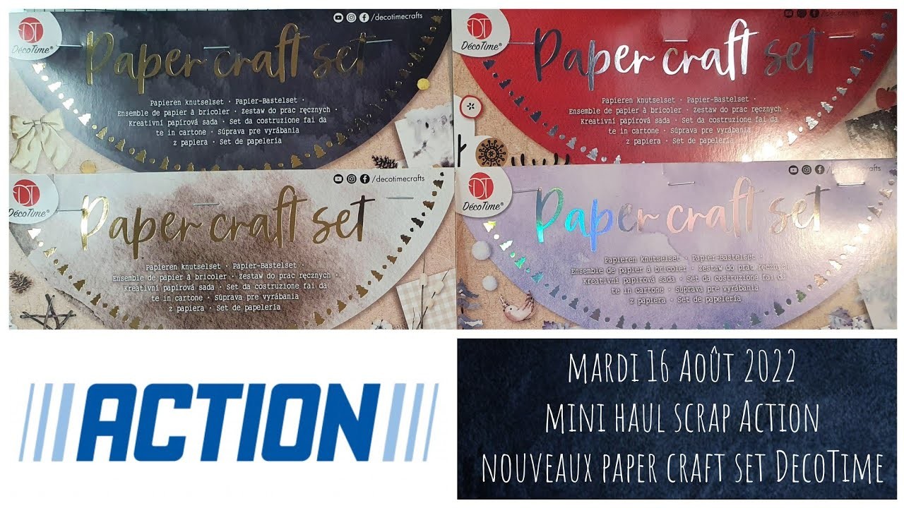 Mardi 16 Août 2022 : Mini haul scrap Action : nouveaux Paper Craft Set DecoTime