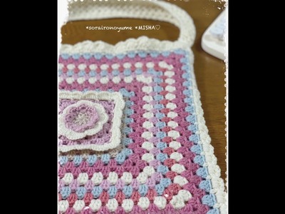 *soraironoyume*グラニースクエアバッグ❁#crochet #編み物  #sorayumemishaグラニースクエア#short #shorts