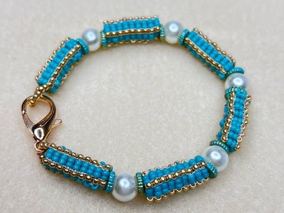Turquoise & Pearl Beading Bracelet ????