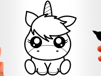 COMMENT DESSINER UNE LICORNE KAWAII FACILEMENT POUR DÉBUTANT