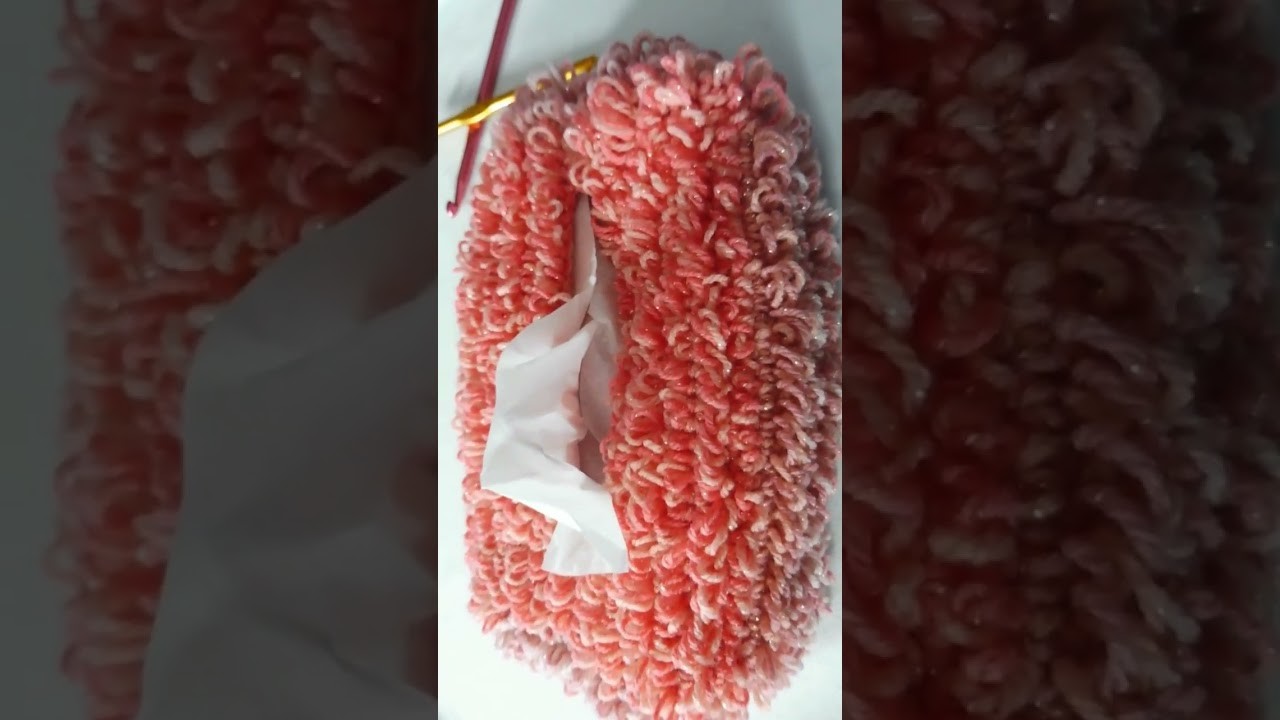 Crochet tissue box cover _ فن النسيج #shorts