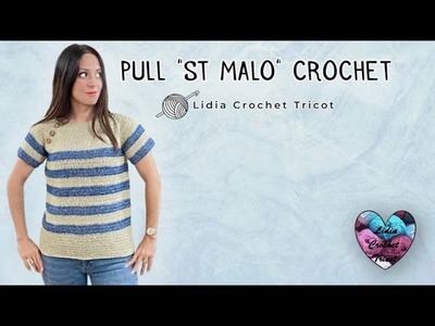 Pull marin facile et trop joli! CROCHET TOUTES TAILLES #crochet #вязаниекрючком #crochetlovers