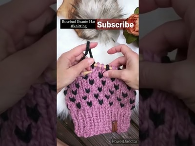 Rosebud beanie hat knitting pattern.टोपी बुनना  #shorts #knitting #viral #crochet #beanie#subscribe