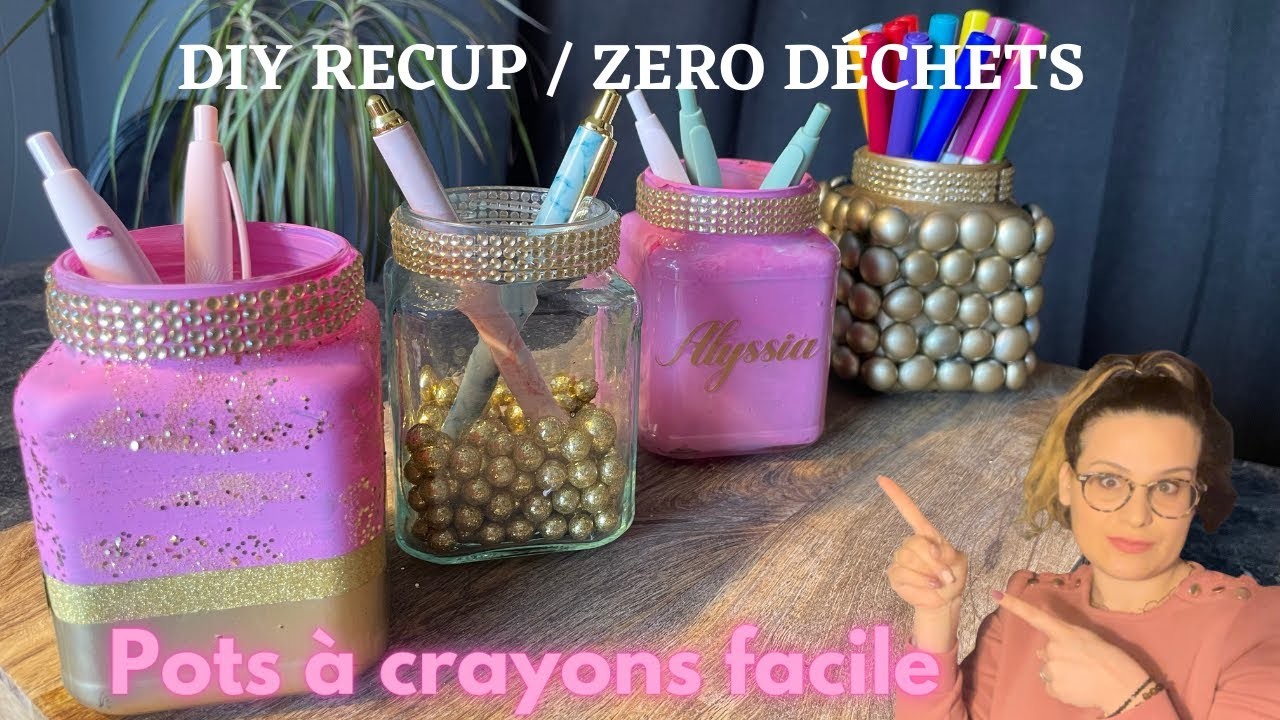 Comment recycler des Pots en verre en pots à crayons facile zéro déchets. CRICUT Maker, Joy