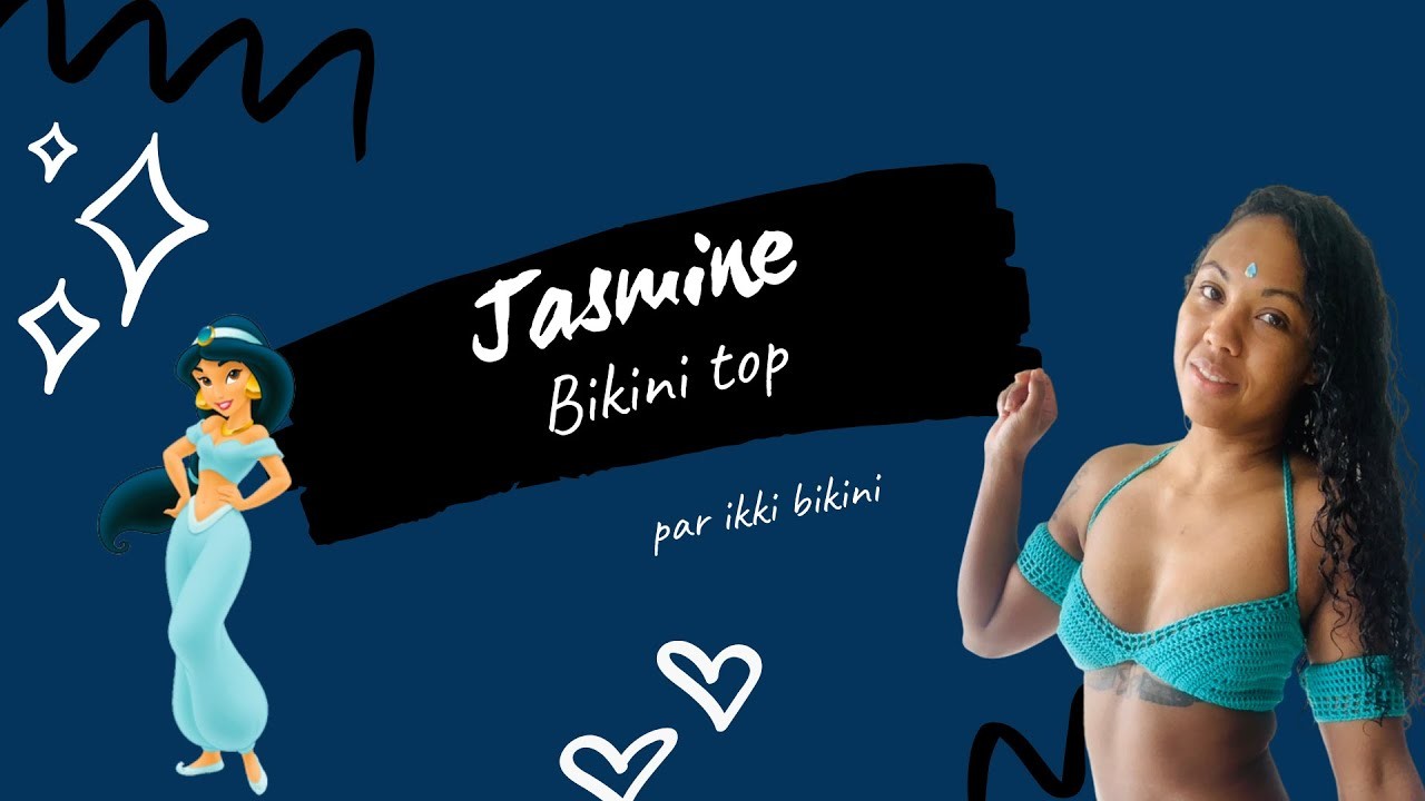 Faire un haut maillot de bain au crochet ; Bikini top à manches | Tuto Français facile