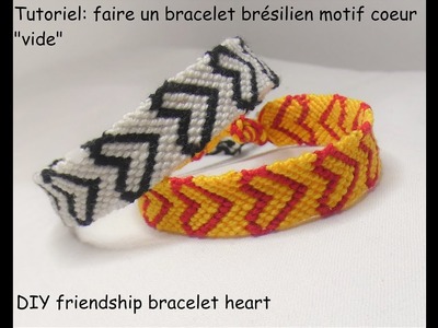Tutoriel:????bracelet brésilien motif coeur "vide"???? (DIY:???? friendship bracelet heart pattern????)