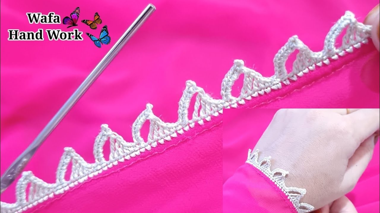 New Crochet Lace ???? Easy Dupatta a Neck Sleves  | کروشیا ڈیزائن _ कुरेशिया Desgain | Asan Lace Design