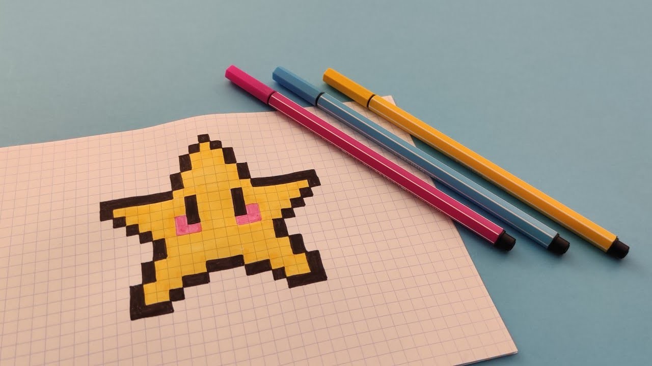 PIXEL ART - Comment dessiner une étoile kawaii - How to draw a star