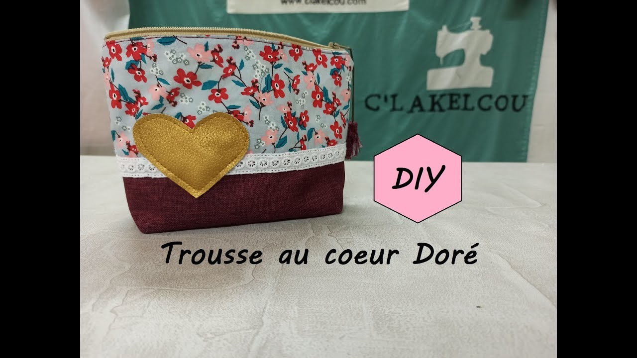 [DIY couture] tuto accéssoire la trousse au coeur doré