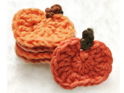 Mini Crochet Pumkin Apliques