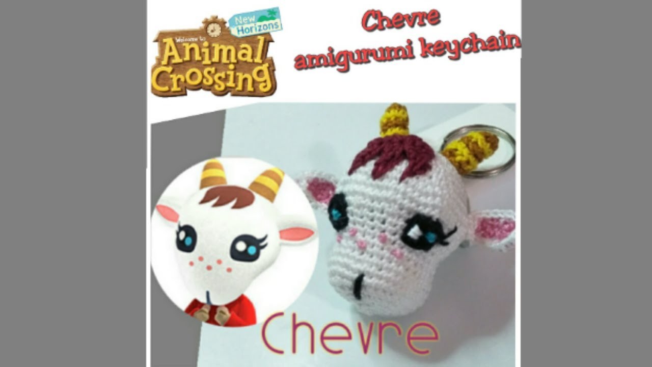ACNH CHEVRE amigurumi keychain crochet pattern