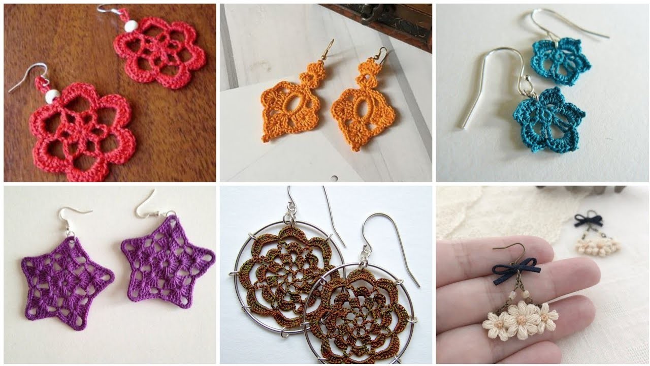 Beautiful designing ideas for ladies of crochet jewelery of earrings patterns