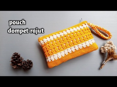 Dompet rajut motif mudah || crochet pouch pattern