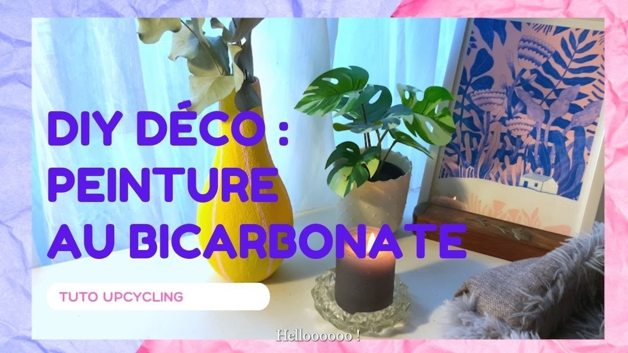 DIY peinture au bicarbonate : customisation vase upcycling effet béton