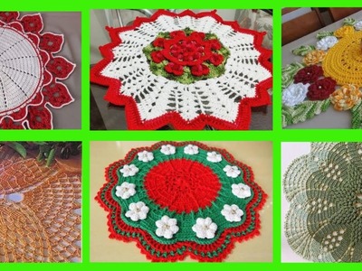 क्रोसिया थालपोश.woolen design.crochet Thalposh Crochet Tablemat.woolen rumal.crosia designs.crochet