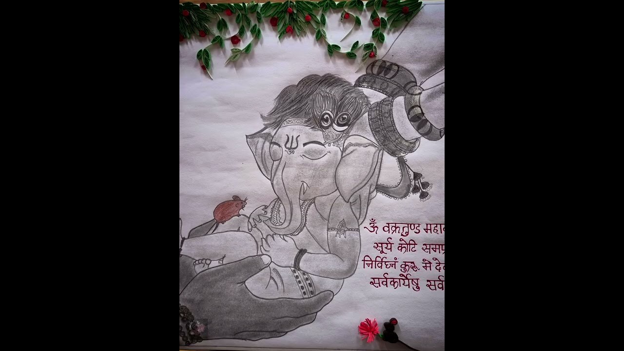 Ganesha portrait ✌️. https:.instagram.com.quillingpetals?igshid=YmMyMTA2M2Y=