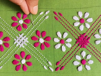 নকশী কাঁথা সেলাই !! Latest Bangladeshi Traditional Nokshi Katha Stitch Hand Embroidery Tutorial #264