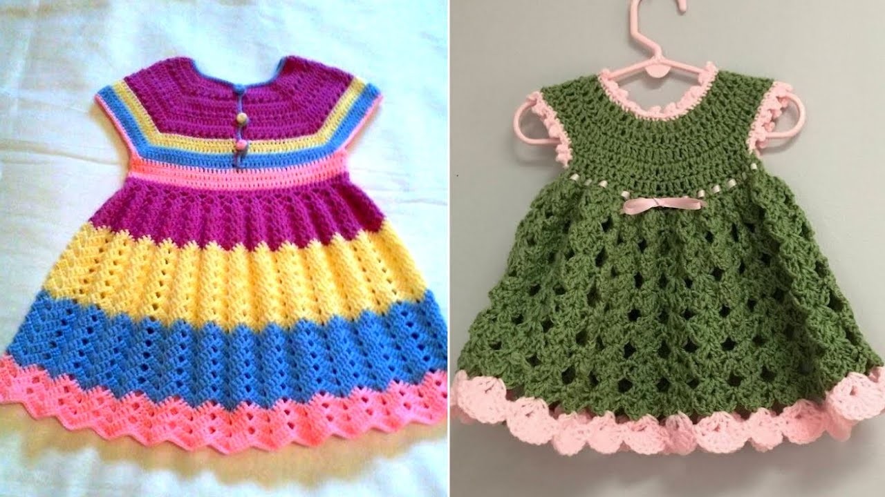 Crochet baby frocks || handmade crochet baby frock pattern  || @haya_maryam9757