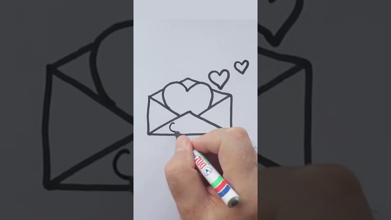 Comment dessiner une lettre d'amour kawaii | Dessins rapides #dessin #lettre #amour #kawaii #shorts