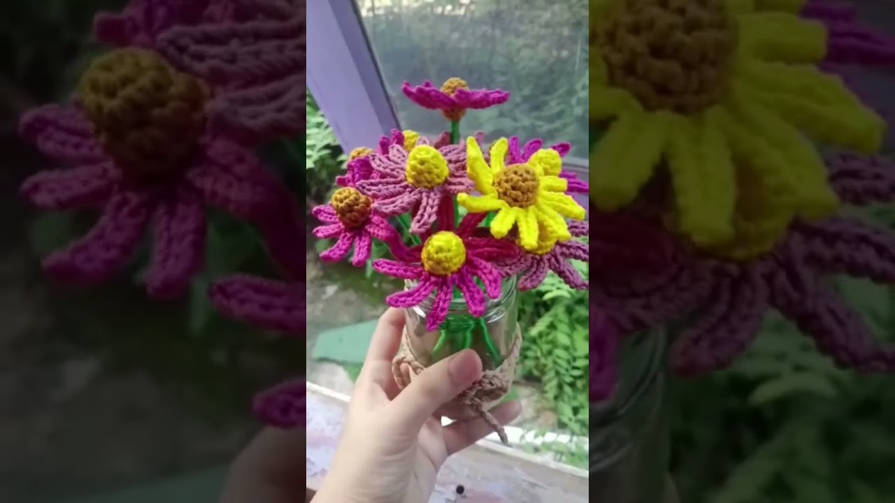 Crochet daisy flowers || bunga daisy rajut