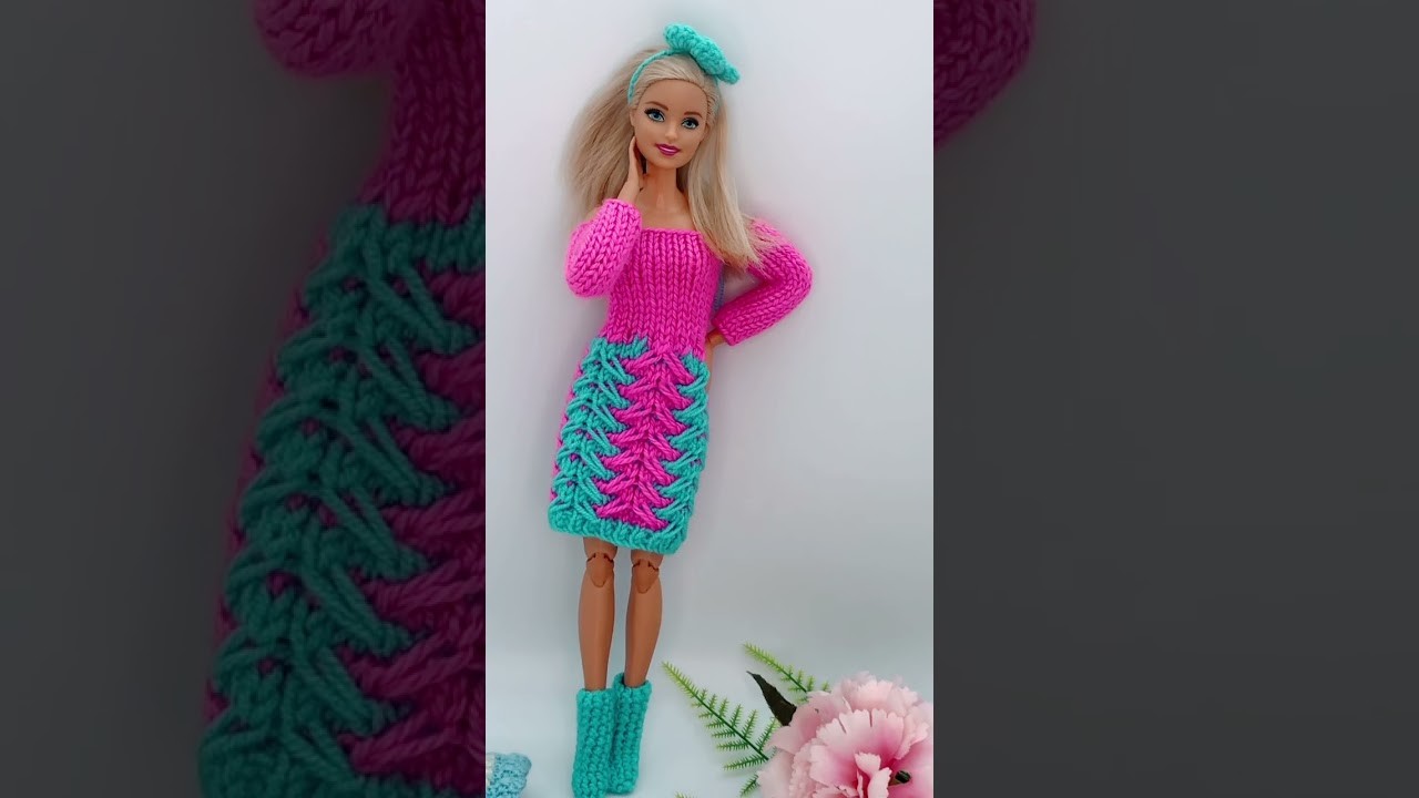 Barbie style RR #shorts  #knitting  #crochet  #تريكو