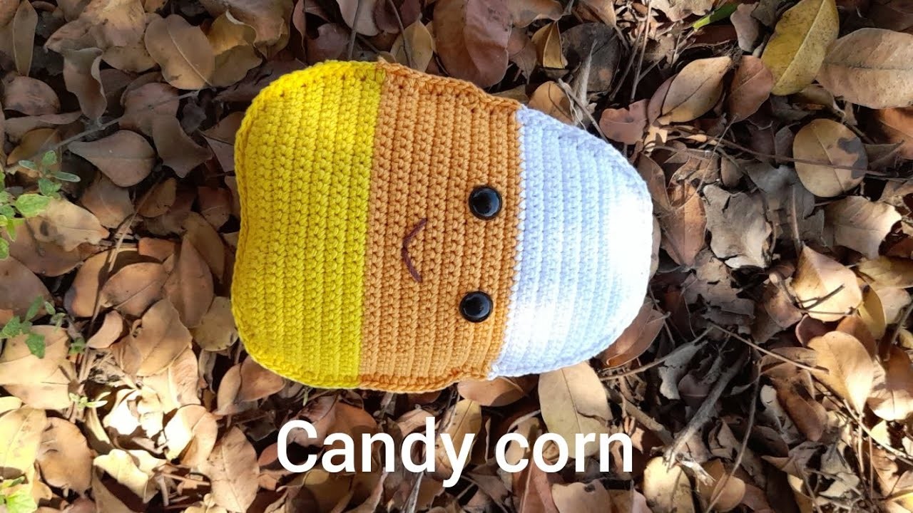 Candy corn tejido en crochet