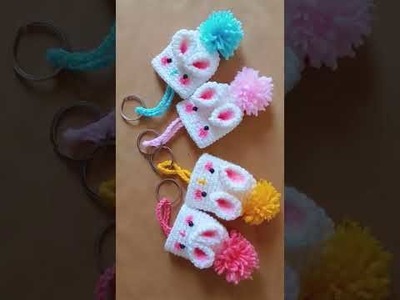 Crochet Amigurumi Bunny Keychain | free pattern | حافظ مفاتيح على شكل أرنوب لطيف | DIY