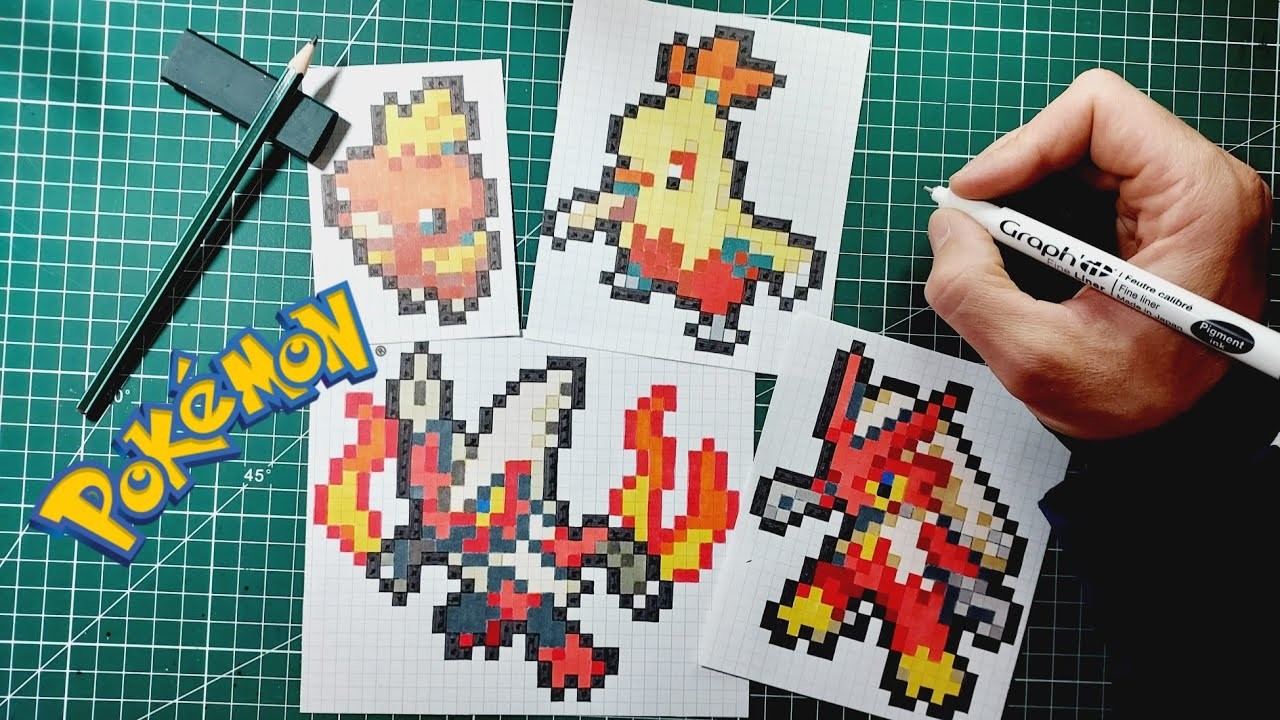 Comment dessiner Poussifeu et ces évolutions en Pixel Art