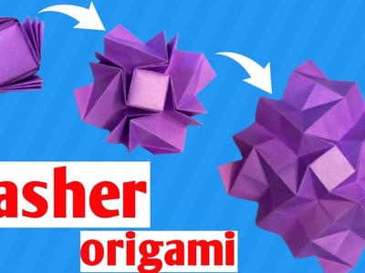 Flasher origami:Flasher origami square 1 paper #origami