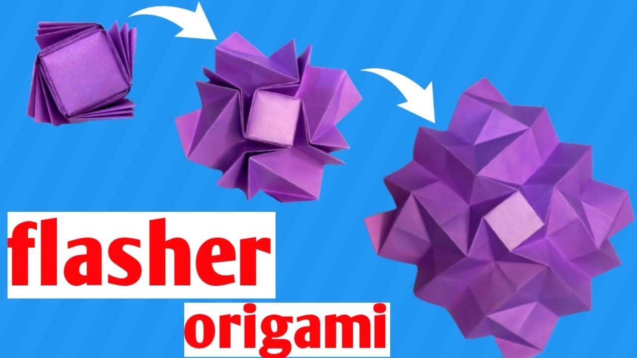 Flasher origami:Flasher origami square 1 paper #origami