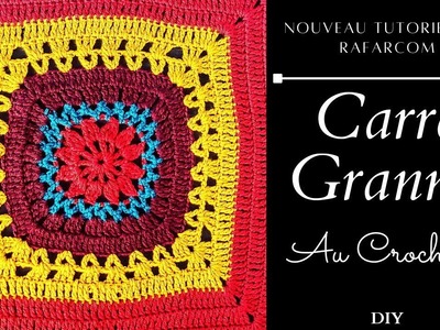 Crochet Carré granny pour plaid :couverture    facile pour débutante special gauchers