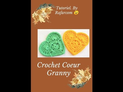 Crochet Granny en forme de coeur❤️ applique, déco????ou dessous de verre ????special gauchers