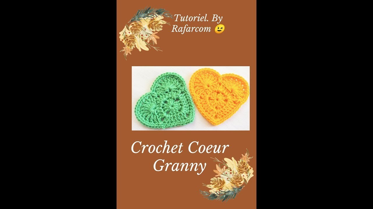 Crochet Granny en forme de coeur❤️ applique, déco????ou dessous de verre ????special gauchers